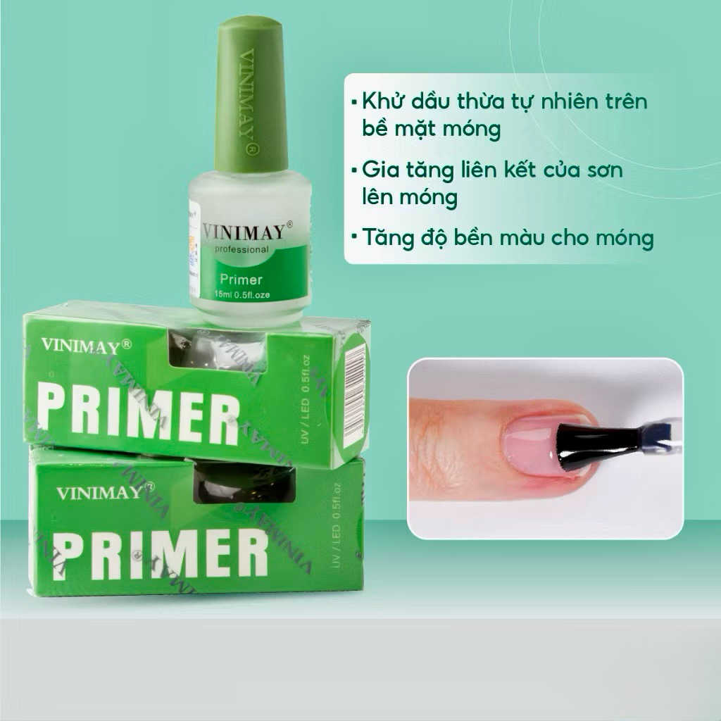 Kiềm dầu vinimay chính hãng mẫu mới-nước khử dầu primer(15ML)giúp tăng độ bền khi sơn gel
