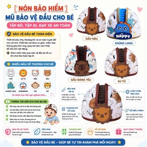 Mũ bảo hiểm bảo vệ đầu trẻ em, Nón an toàn cho bé tập bò, tập đi, đạp xe