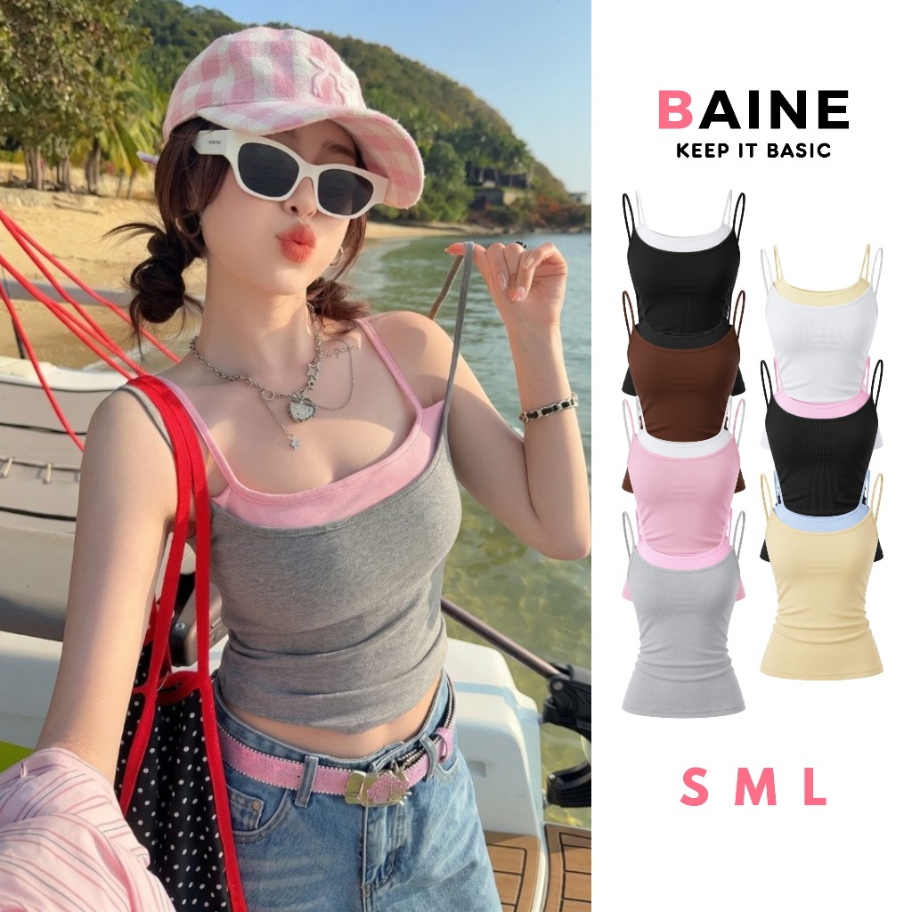 [MỞ BÁN] Áo Thun Nữ Ôm Body HAI DÂY PHỐI MÀU Thun BORIP LỤA Giả 2 Lớp Dáng Dài DD36, Áo 2d Mix 2 Màu Mềm Mát BAINE | BigBuy360 - bigbuy360.vn