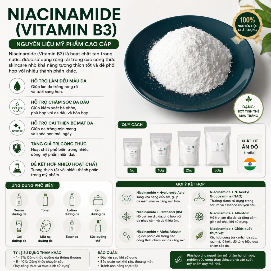 Nguyên liệu VITAMIN B3 (NIACINAMIDE)