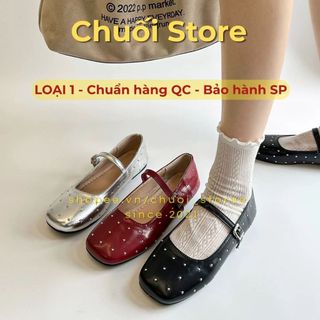 Giày bệt nữ da PU tổng hợp dệt vải đế cao su phong cách tiểu thư nhẹ nhàng tinh tế