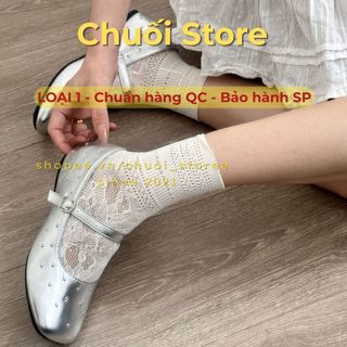Giày bệt nữ da PU tổng hợp dệt vải đế cao su phong cách tiểu thư nhẹ nhàng tinh tế