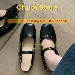 Giày bệt nữ da PU tổng hợp dệt vải đế cao su phong cách tiểu thư nhẹ nhàng tinh tế