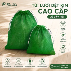 Túi Lưới Dệt Kim Cao Cấp Nhà Kha – Có Dây Rút | Phiên Bản Nâng Cấp