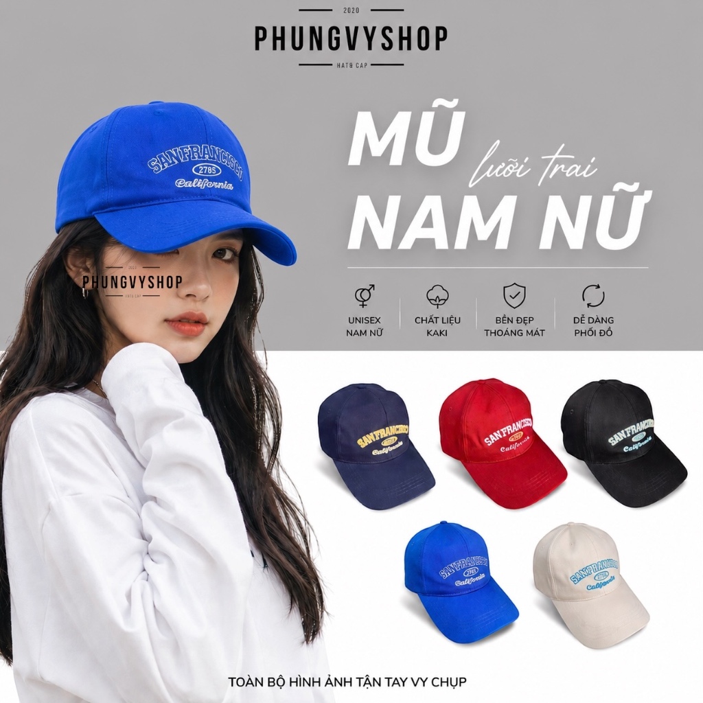 Mũ nón lưỡi trai unisex nam nữ PHUNGVYSHOP- / Kết Lớn SAN /