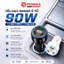 Tẩu Sạc Nhanh Ô Tô 90W 3 IN 1 - USB QC3.0 + 2 PD, Hàng Chính Hãng Phụ Kiện Ô Tô
