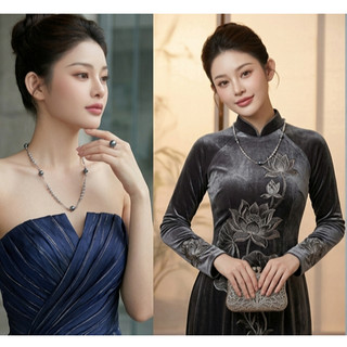 [N1068] Vòng Cổ Dây Chuyền Hạt Ngọc Trai Nhân Tạo Trắng Xanh, Sang Trọng, Phù Hợp Mang Nhiều Dịp - DAISYN