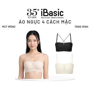 Áo ngực su quây mút mỏng chống tuột Multiway iBasic không gọng cup ngang tặng kèm dây vai trong BRAW093
