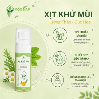 Combo thơm mát 24h Mộc Nam - Bộ đôi xịt khử mùi & son nách ngăn tiết mồ hôi, khử mùi hiệu quả