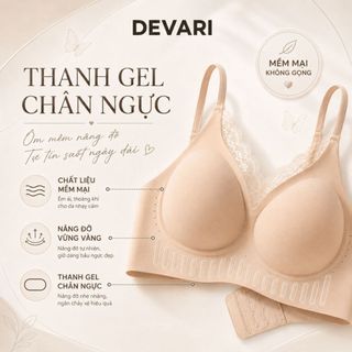 [Sản Phẩm Mới] Áo Ngực Nữ Chất Su Lạnh Mút Mỏng Không Gọng Thoáng Mát Gom Quả Chống Xệ DEVARI A2606