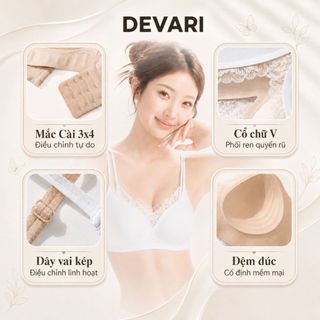 [Sản Phẩm Mới] Áo Ngực Nữ Chất Su Lạnh Mút Mỏng Không Gọng Thoáng Mát Gom Quả Chống Xệ DEVARI A2606
