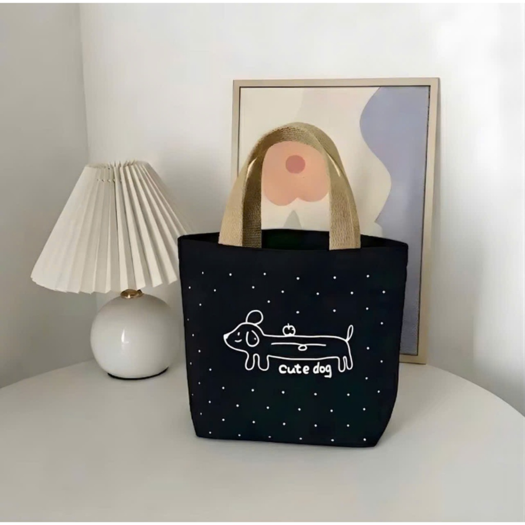 Túi vải canvas đựng hộp cơm, đồ cá nhân, mỹ phẩm tiện lợi đa năng, túi mini  xách tay in hình dễ thương mang đi du lịch | Shopee Việt Nam