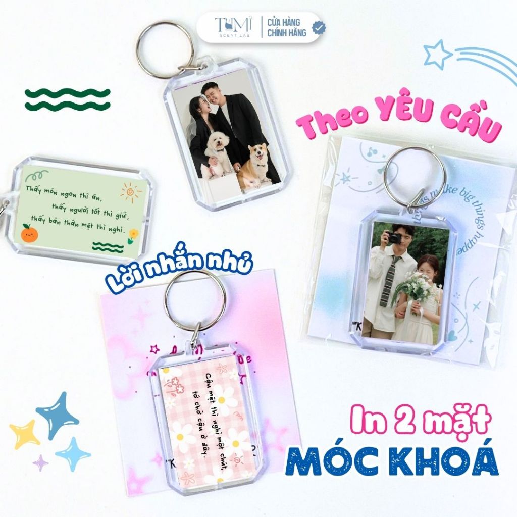 Móc Khóa In Thông Điệp Theo Yêu Cầu 2 Mặt – In Ảnh Kèm Lời Nhắn, Quà Tặng Người Yêu Bạn Bè
