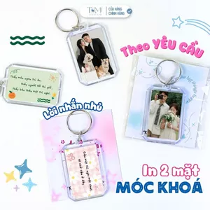 Móc Khóa In Thông Điệp Theo Yêu Cầu 2 Mặt – In Ảnh Kèm Lời Nhắn, Quà Tặng Người Yêu Bạn Bè