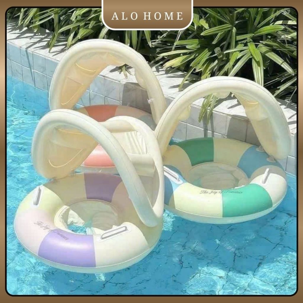 Phao Bơi Có Mái Che ALOHOME – Phao Ngồi Thư Giãn Dưới Nước, Phao Bơi Chống Nắng Có Tay Cầm Tiện Lợi
