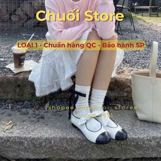 Giày bệt nữ da PU tổng hợp dệt vải đế cao su phong cách tiểu thư êm ái mang êm chân thoải mái