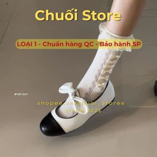 Giày bệt nữ da PU tổng hợp dệt vải đế cao su phong cách tiểu thư êm ái mang êm chân thoải mái