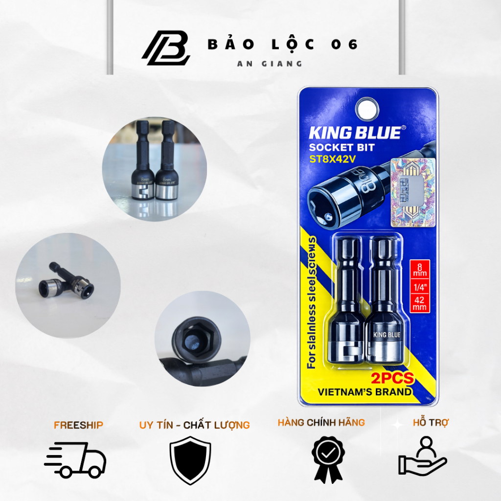Đầu Bắn Tôn ST8x42V 8mm Chuôi Lục Giác 1/4" Dài 42mm