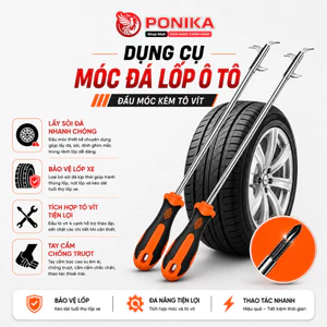 Dụng Cụ Móc Đá Lốp, Móc Đá Dăm - 1 Tua Vít, Sửa Chữa Lốp Xe Hơi Cầm Tay Đa Năng PONIKA.STORE