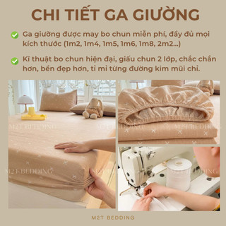 Ga trải giường cotton đũi Windy M2T bedding drap giường bo chun đủ size - KHÔNG KÈM VỎ GỐI