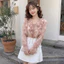 Áo sơ mi hoa tơ bèo buộc dây style Hàn Quốc A2578 Kymie