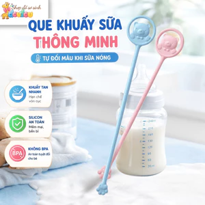 Que Khuấy Sữa Silicon Hình Gấu Cho Bé Mềm Mại An Toàn Chịu Nhiệt Tốt Doudou A09