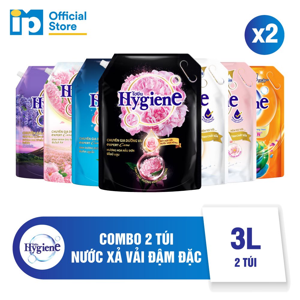 Combo 2 Nước Xả Vải Đậm Đặc Hygiene 3L
