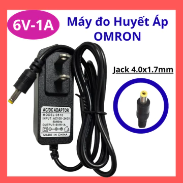 Adapter Nguồn 6V - 1A. Jack DC 4.0x1.7mm. Cho Máy Đo Huyết Áp OMRON HEM-7121 HEM-7130 HEM-7200