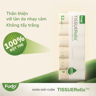 Khăn Giấy Tre Tự Nhiên Fudo 10 Cuộn – Giấy 3 Lớp Dai Mềm, An Toàn Cho Gia Đình - Natural Market