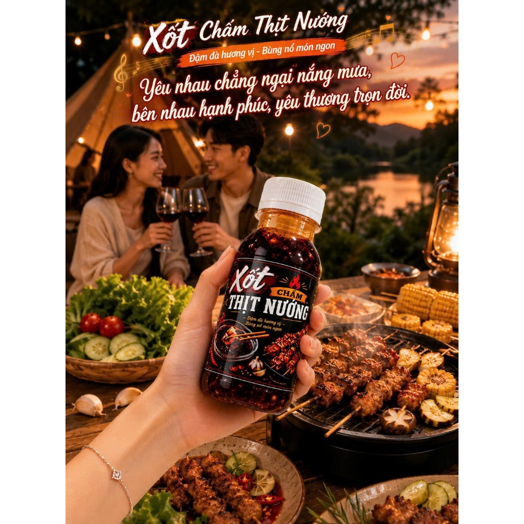 Nước Xốt Chấm Thịt Nướng Đặc Sản Gia Truyền - Sốt Chấm Đồ Nướng BBQ - Cay Dịu Nhẹ Đậm Đà