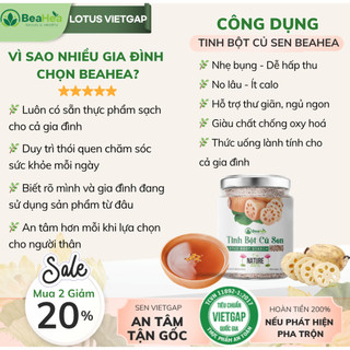 Tinh Bột Củ Sen Chính Hãng BeaHea - Healthy, Ăn Sáng EatClean | Sen Sạch VietGAP Tự Trồng