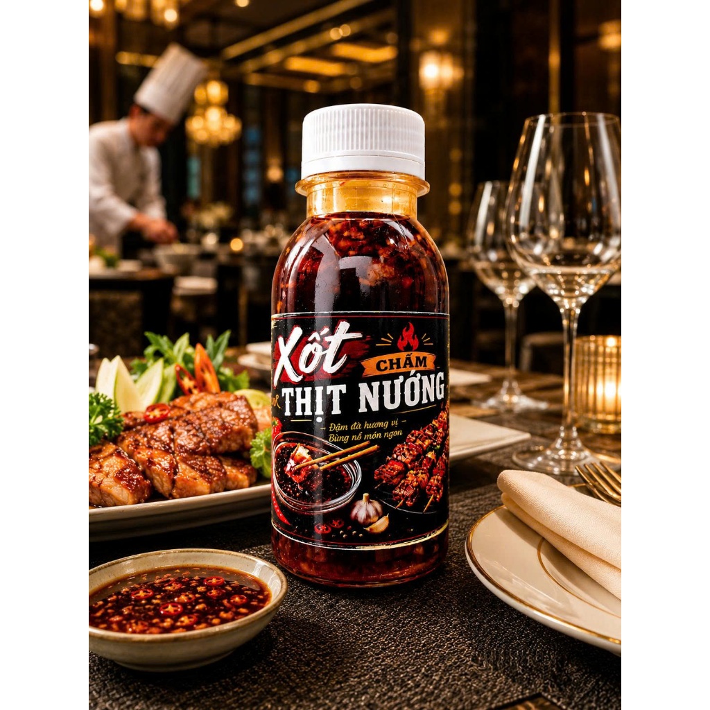 Nước Xốt Chấm Thịt Nướng Đặc Sản Gia Truyền - Sốt Chấm Đồ Nướng BBQ - Cay Dịu Nhẹ Đậm Đà