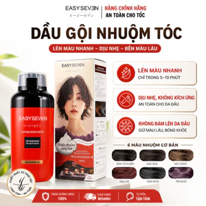EASYSEVEN Dầu Gội Nhuộm Tóc Thảo Dược 400ml | Phủ Bạc Tóc | Nhuộm Nhanh 20 Phút | Màu Tự Nhiên | Không Khô Tóc