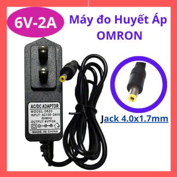Adapter Nguồn 6V - 2A. Jack DC 4.0x1.7mm. Cho Máy Đo Huyết Áp Omron BP760N BP785N BP785BJ