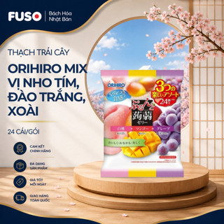 Thạch Trái Cây Orihiro Mix 3 Vị Trái Cây (Gói 24 Cái) – Thơm Ngon Thanh Mát, Giàu Chất Xơ - Fuso Bách Hoá Nhật Bản