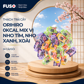 Thạch Trái Cây Orihiro Mix 3 Vị Trái Cây (Gói 24 Cái) – Thơm Ngon Thanh Mát, Giàu Chất Xơ - Fuso Bách Hoá Nhật Bản