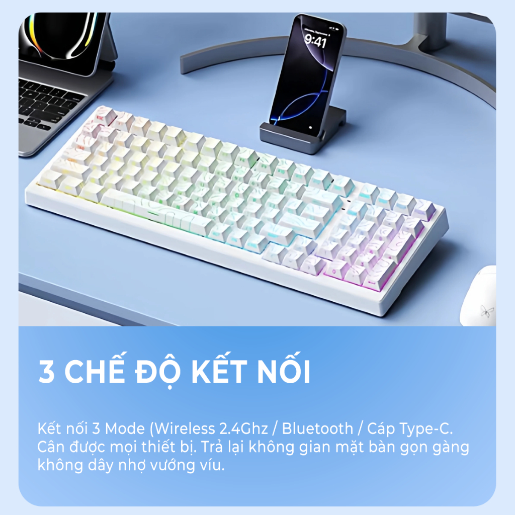 Bàn phím cơ Xinmeng X98U - Bàn phím cơ không dây led RGB, Layout 98%, Hotswap, 3 mode kết nối, Bàn phím văn phòng gõ tốt | BigBuy360 - bigbuy360.vn