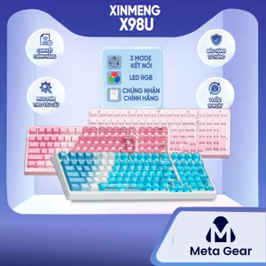 Bàn phím cơ Xinmeng X98U - Bàn phím cơ không dây led RGB, Layout 98%, Hotswap, 3 mode kết nối, Bàn phím văn phòng gõ tốt