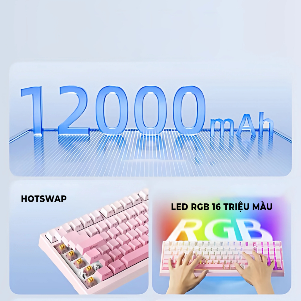 Bàn phím cơ Xinmeng X98U - Bàn phím cơ không dây led RGB, Layout 98%, Hotswap, 3 mode kết nối, Bàn phím văn phòng gõ tốt | BigBuy360 - bigbuy360.vn