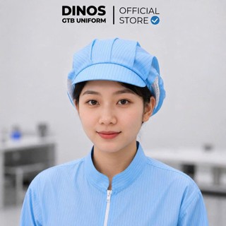 Nón Chống Tĩnh Điện Phòng Sạch Dinos Vải Phối Lưới Màu Xanh, Trắng Cho Nam Nữ Công Nhân