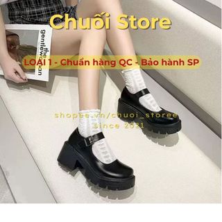 Giày lolita nữ da PU tổng hợp dệt vải đế cao su dễ thương nhẹ nhàng dịu dàng nữ tính