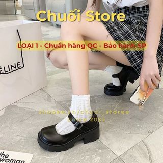 Giày lolita nữ da PU tổng hợp dệt vải đế cao su dễ thương nhẹ nhàng dịu dàng nữ tính
