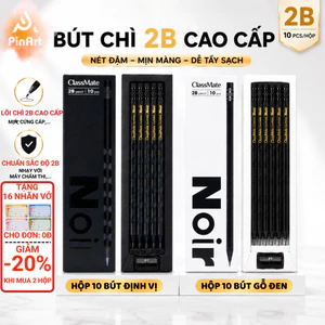 Hộp 10 Bút Chì 2B NoiR Classmate Gỗ Đen Cao Cấp Đậm Chuẩn 2B, Nhạy Với Máy Chấm Thi, Không Dễ Gãy, Viết Không Cần Lực