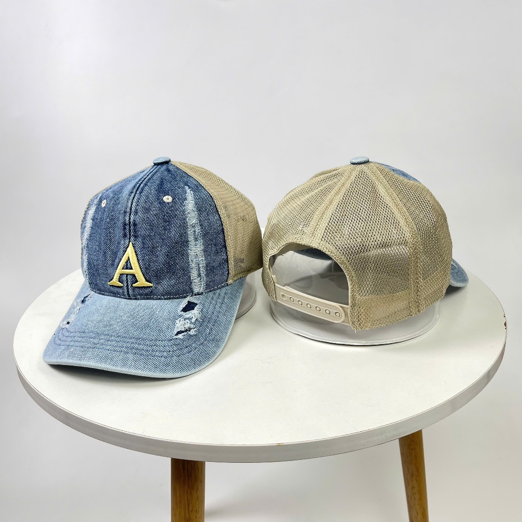 Mũ Lưỡi Trai chất Jean Form mềm Thêu Chữ cái Cao cấp Unisex Nam Nữ