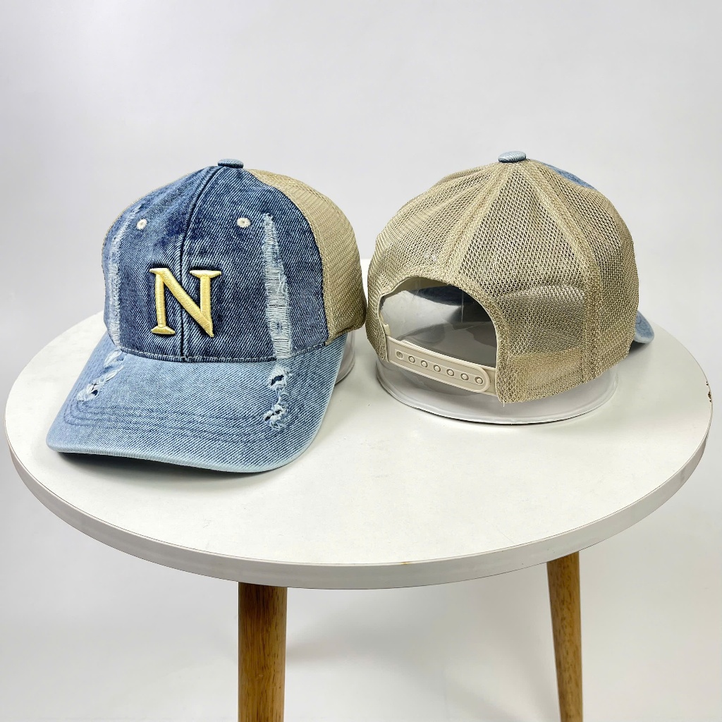Mũ Lưỡi Trai chất Jean Form mềm phối lưới thêu Chữ cái Cao cấp Unisex Nam Nữ