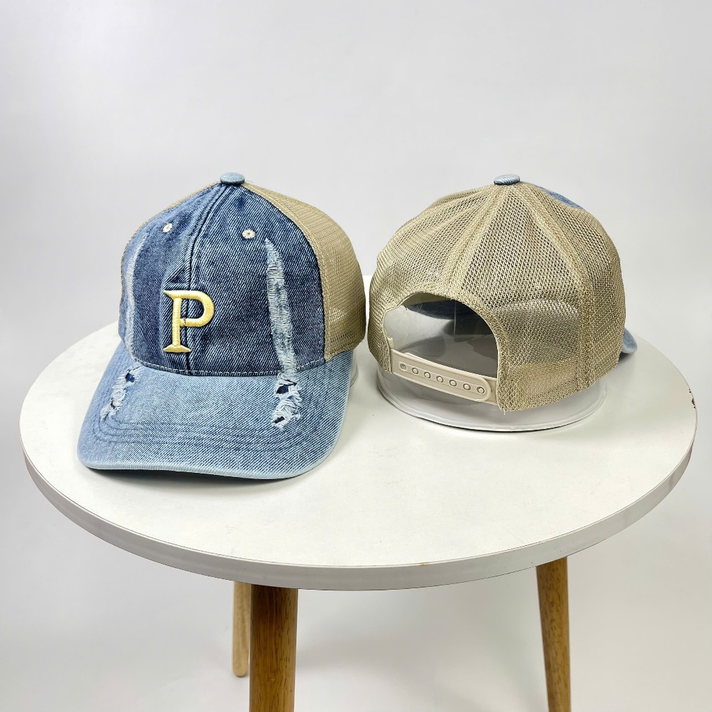 Mũ Lưỡi Trai chất Jean Form mềm phối lưới thêu Chữ cái Cao cấp Unisex Nam Nữ
