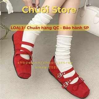 Giày bệt nữ da PU tổng hợp dệt vải đế cao su ôm chân vừa vặn mang êm dễ phối đồ