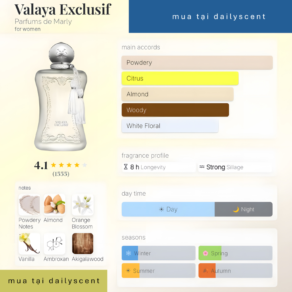 Nước hoa Valaya 75ml | Valaya Exclusif 75ml Parfums de Marly| Nước hoa nữ| Nước hoa niche| Dailyscent