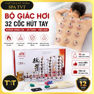 Bộ Giác Hơi 32 Cốc Chân Không Hút Tay, Giác Hơi Dưỡng Sinh Đông Y, Cạo Gió Giảm Đau Nhức