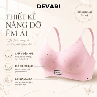 [MẪU MỚI] Áo ngực nữ đúc su không gọng cao cấp,Áo lót nữ mút mỏng họa tiết xinh xắn DEVARI A975
